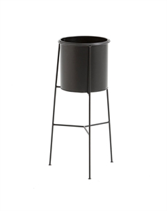 Кашпо на стойке из металла и латуни INAYA черный Laredoute