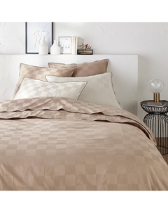 Пододеяльник из осветленного хлопкового сатина Victor damier бежевый La redoute interieurs