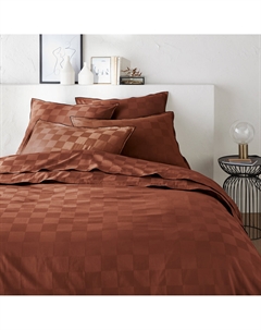 Пододеяльник из осветленного хлопкового сатина Victor damier красный La redoute interieurs