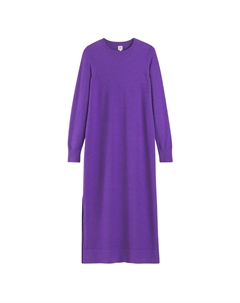 Платье-пуловер длинное с длинными рукавами фиолетовый La redoute collections