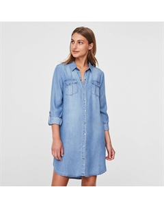 Платье-рубашка из джинсовой ткани синий Vero moda
