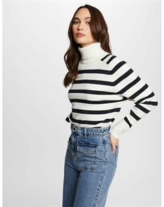 Свитер в полоску из тонкого трикотажа белый Morgan