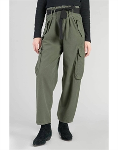 Брюки багги с высокой посадкой зеленый Le temps des cerises