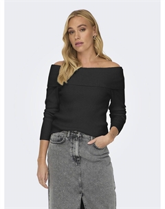 Пуловер с открытыми плечами черный Only