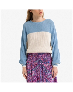 Пуловер двухцветный с круглым вырезом PAGAVILLE синий Laredoute