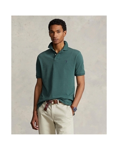 Футболка-поло прямого покроя из трикотажа пике зеленый Laredoute