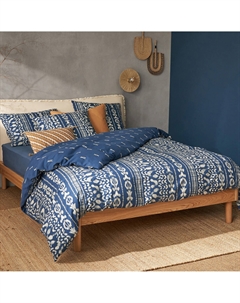 Пододеяльник из стираного хлопка Tinta синий La redoute interieurs