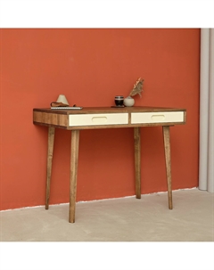 Стол письменный с 2-мя ящиками из массива березы бежевый Laredoute