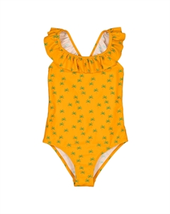 Купальник цельный с принтом пальмы желтый Laredoute