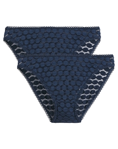 Комплект из 2-х кружевных трусов Meylo синий La redoute collections