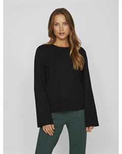 Пуловер из тонкого трикотажа с круглым вырезом черный Laredoute