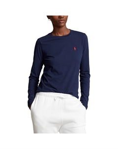 Лонгслив с круглым вырезом синий Polo ralph lauren