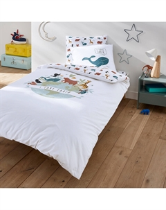 Пододеяльник из биохлопка Earth белый La redoute interieurs