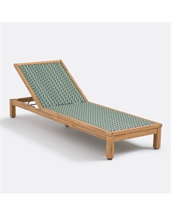 Шезлонг из акации и плетеного пластика Briana белый Laredoute