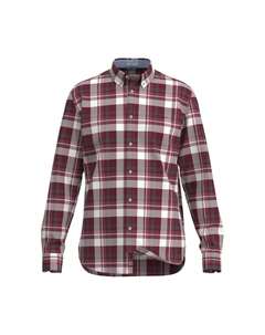 Рубашка из твила с воротником на пуговицах красный Laredoute