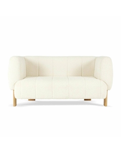 Диван 2-х местный из обивки букле и массива бука белый So'home