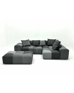 Модульный диван из ткани букле серый Laredoute