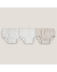 Комплект из трех трусов под памперсы воланы сзади белый La redoute collections