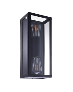 Настенный светильник из металла и стекла черный Laredoute