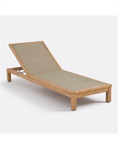 Шезлонг из акации и плетеного пластика Briana розовый Laredoute