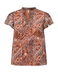 Блузка с принтом и короткими рукавами красный Only