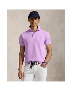 Футболка-поло узкого покроя из трикотажа пике розовый Laredoute