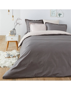 Пододеяльник двухцветный из хлопка Scenario серый La redoute interieurs