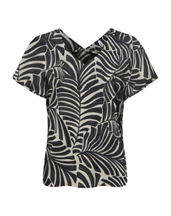 Блузка с принтом и короткими рукавами черный Only