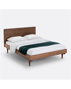 Кровать в винтажном стиле из орехового дерева с кроватным основанием Dalqui каштановый Laredoute