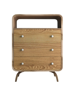 Высокий комод с тремя ящиками каштановый So'home