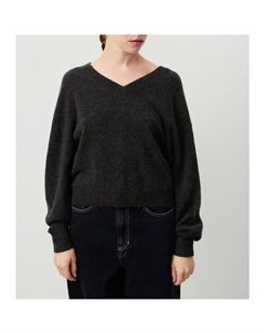 Пуловер с длинными рукавами и V-образным вырезом RAXOW серый American vintage