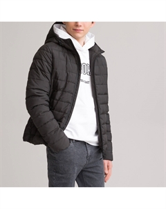 Тонкая стеганая куртка с капюшоном черный Laredoute