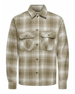 Рубашка в клетку бежевый Only & sons