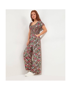 Комбинезон с цветочным принтом и круглым вырезом Rochelle черный Laredoute