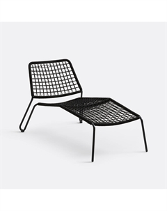Шезлонг из стали и плетеного материала Masix черный Laredoute
