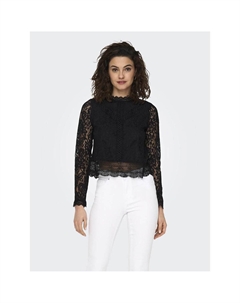 Блузка короткая из кружева черный Laredoute