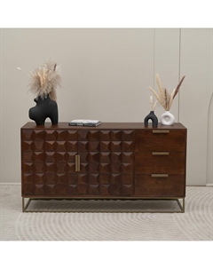 Шкаф комод из массива манго 3 ящика каштановый So'home