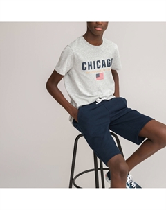 Бермуды спортивные из мольтона 10-18 лет синий Laredoute