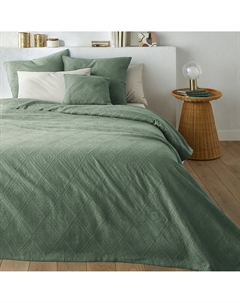 Покрывало из хлопковой жаккардовой ткани Indo зеленый Laredoute