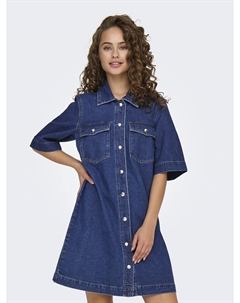 Платье из джинсовой ткани синий Only