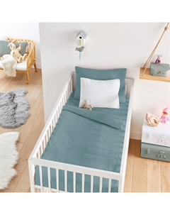 Детский пододеяльник из хлопкового газа Kumla синий Laredoute