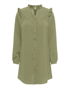 Платье короткое с длинными рукавами зеленый Only