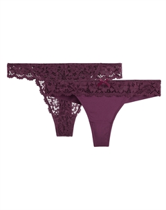 Комплект из 2 трусов-танга Signatures GIROFLE красный La redoute collections