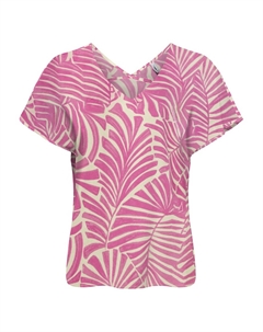 Блузка с принтом и короткими рукавами розовый Only
