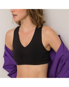 Топ спортивный без косточек Milky черный Laredoute