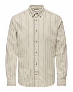 Рубашка прямого покроя в полоску бежевый Laredoute