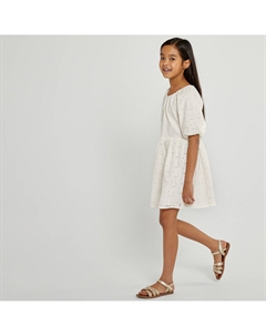 Платье для торжества с короткими рукавами из вышивки бежевый La redoute collections