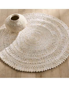 Ковер круглый 120 см из плетенного джута Deepti белый Laredoute