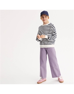 Свитшот с круглым вырезом в полоску из мольтона синий La redoute collections