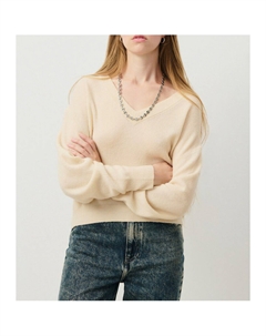 Пуловер с длинными рукавами и V-образным вырезом RAXOW бежевый Laredoute